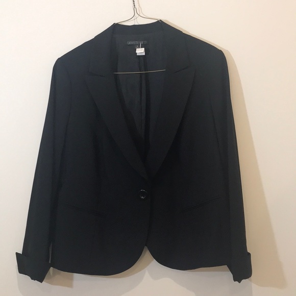 Lafayette 148 New York Jackets & Blazers - Lafayette 148 Blazer Jacket Cuffs 16 Black Wool